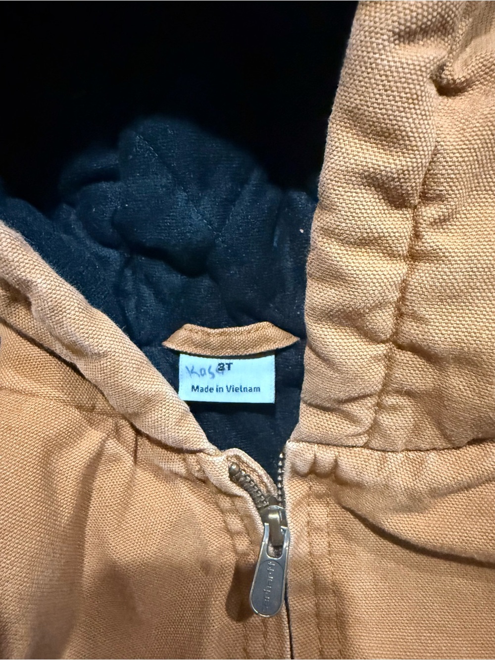 Carhartt Kids Tan Hooded Zip-Front Work Jacket - Picture 4 of 6